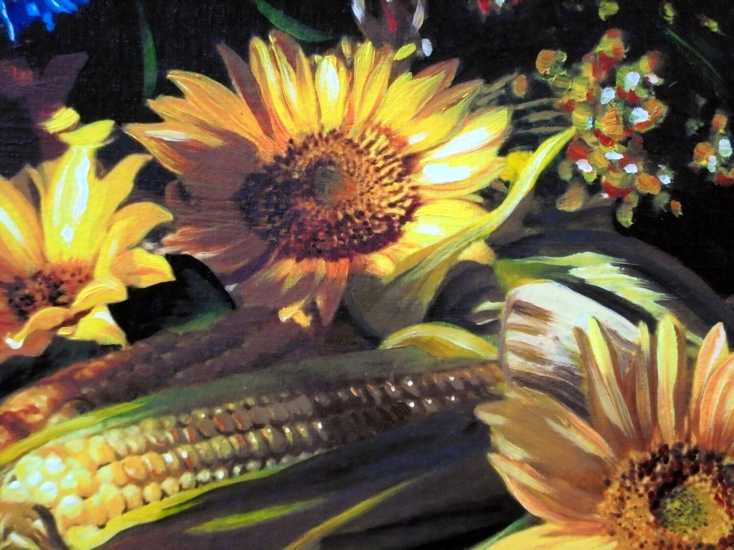 Image of Painting of corn and sunflowers