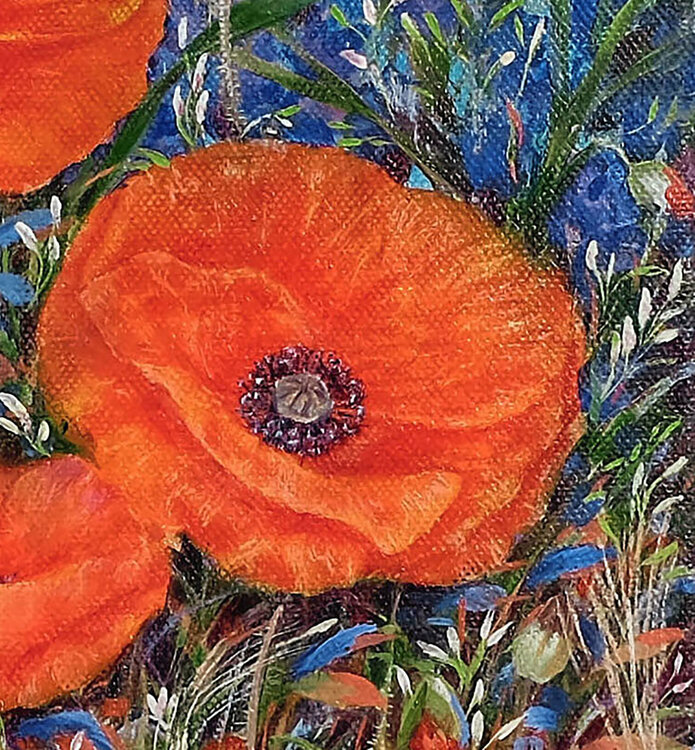 Amapolas con flores silvestres. by Anastasia Woron (2020) : Painting Oil on  Canvas - SINGULART