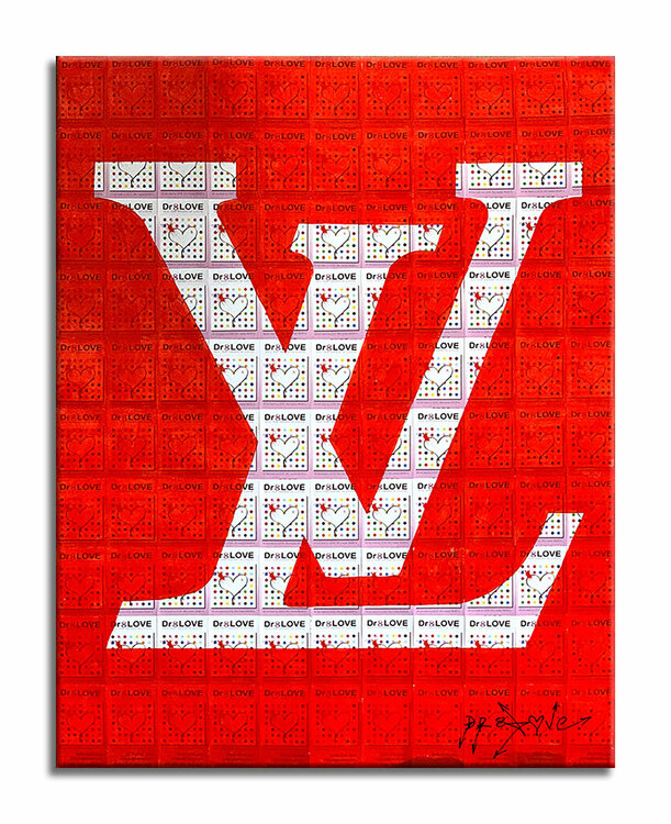 fe Saucer Mesterskab Louis Vuitton Red - Original Collage Painting on Paper by Dr8 Love (2020) :  Work on paper Oil, Collage on Paper - SINGULART