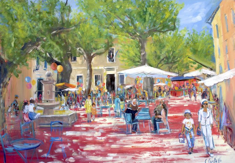 Kermesse Place Fosh By Cynthia Costello (2019) : Painting Oil On Canvas - Singulart
