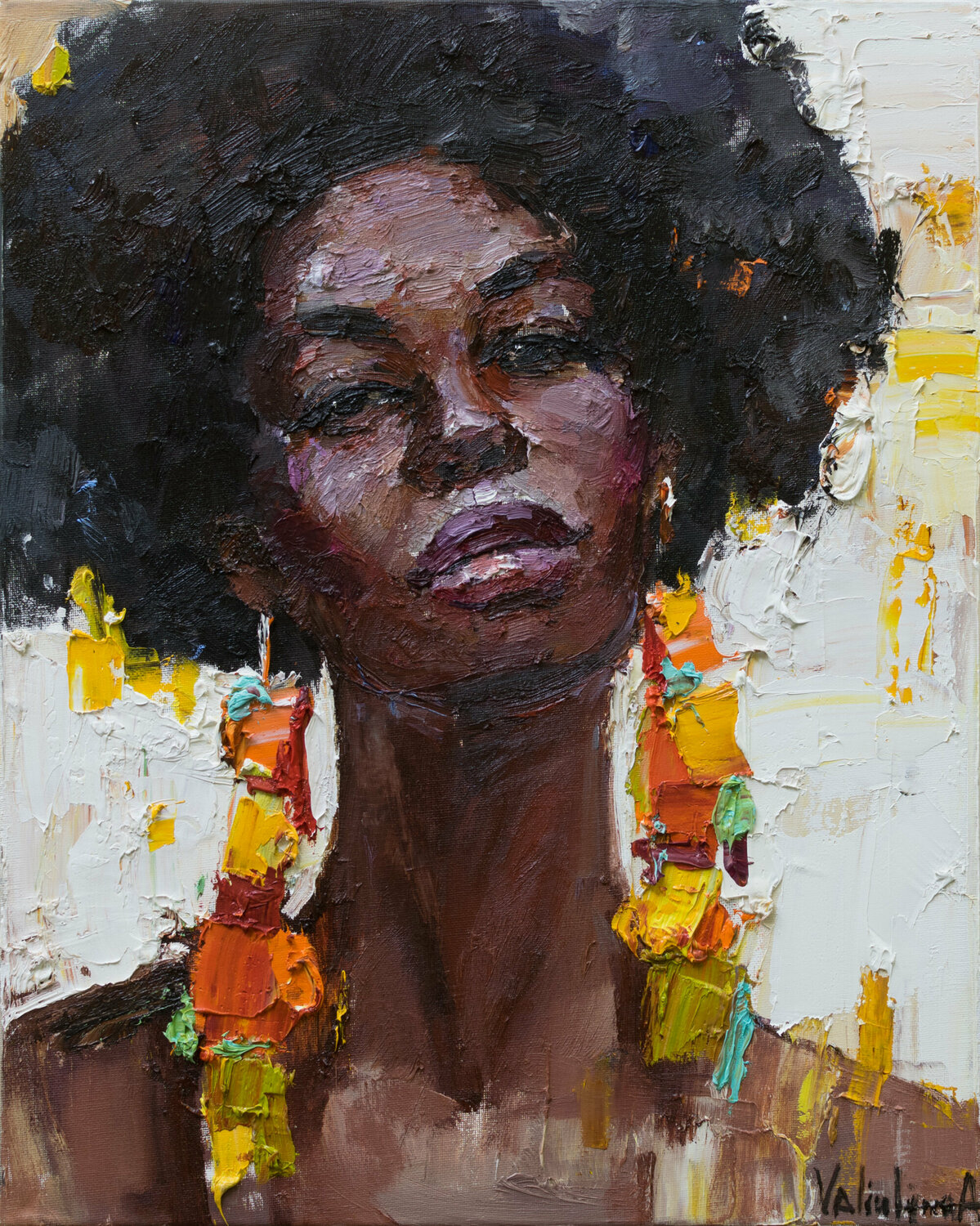 African woman portrait by Anastasiya Valiulina (2021) : Painting Oil on ...