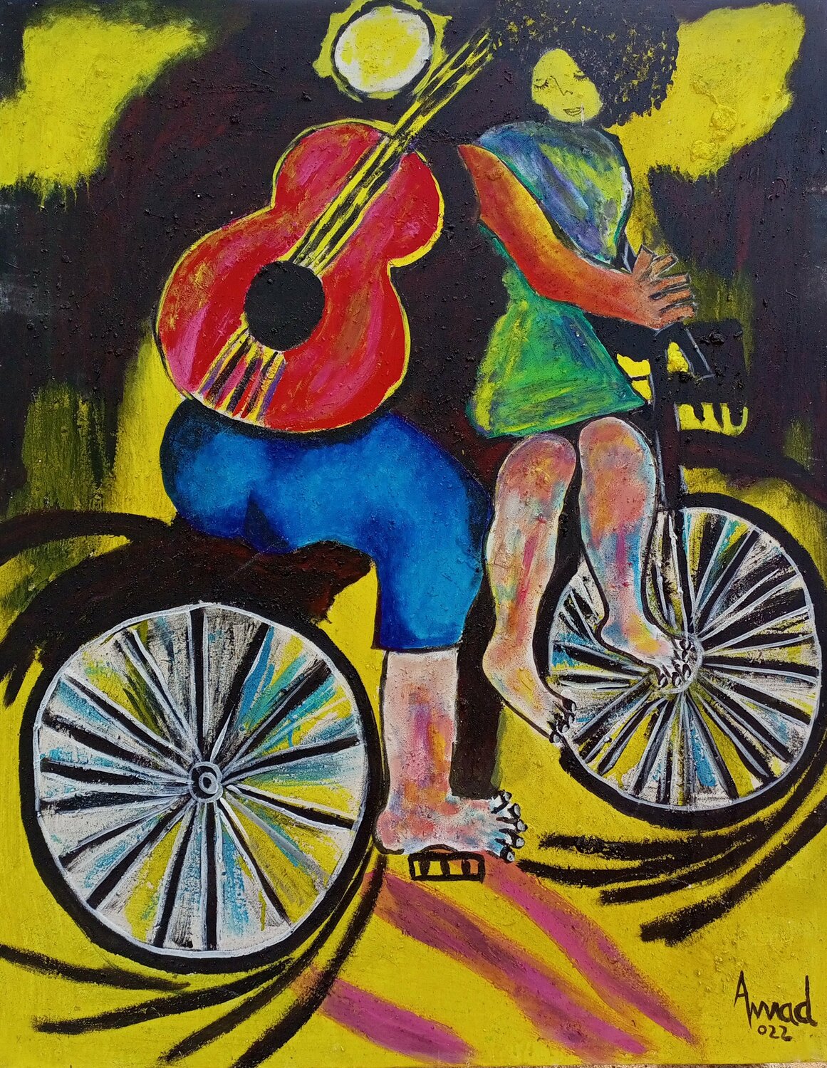 benzine Havoc Spit Lovers on bicycle painting, Abstract paintings on canvas, Abstracte kunst, Abstracte  schilderijen, Abstract schilderij, Kunst auf leinwand by Jafeth Moiane  (2022) : Painting Acrylic, Oil on Canvas - SINGULART
