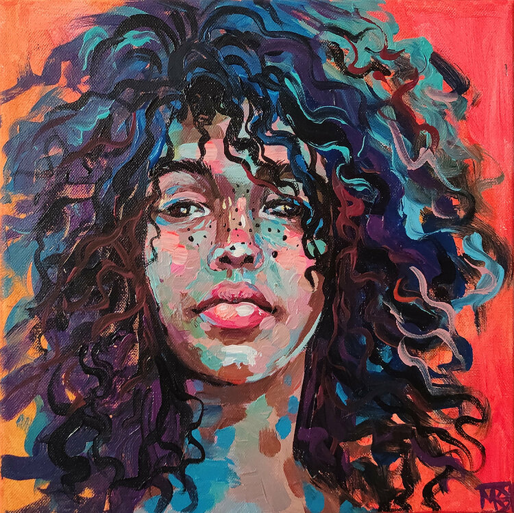 Curly Violett by Maria Kireev (2021) : Painting Acrylic on Canvas -  SINGULART