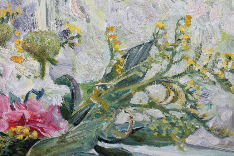 Flowers and sickle by Anastasia Dagaeva (2020) : Painting Oil on Canvas ...