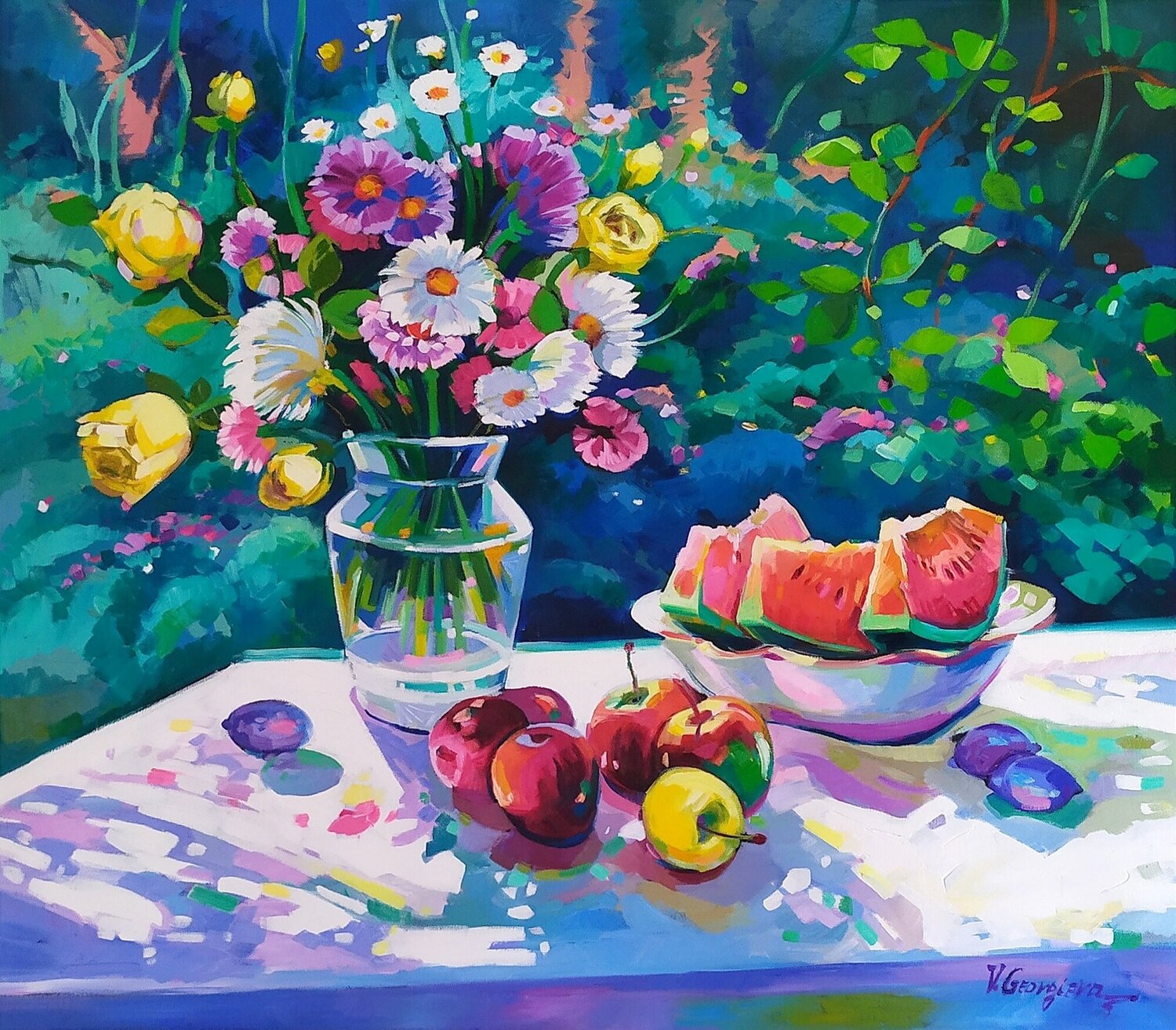 Still life With a watermelon by Vanya Georgieva (2020) : Painting Oil ...