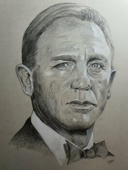 Daniel Craig Portrait Drawing Robert Thompson