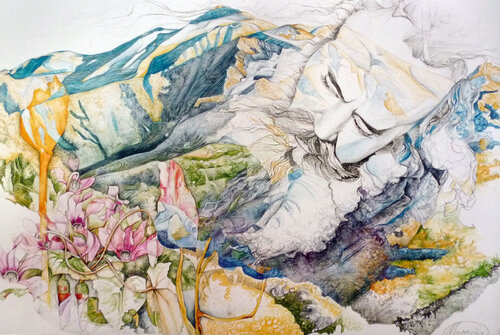 Hommage à Emil Nolde „Der große Gärtner“ by Karin SteffekMoravia (1996