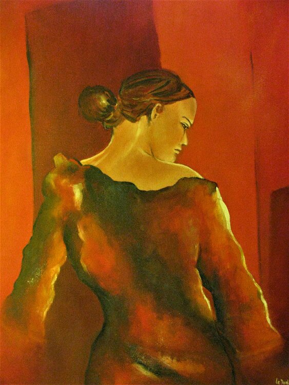 Danseuse A La Robe Rouge By Jean Noel Le Junter 14 Painting Oil On Canvas Singulart