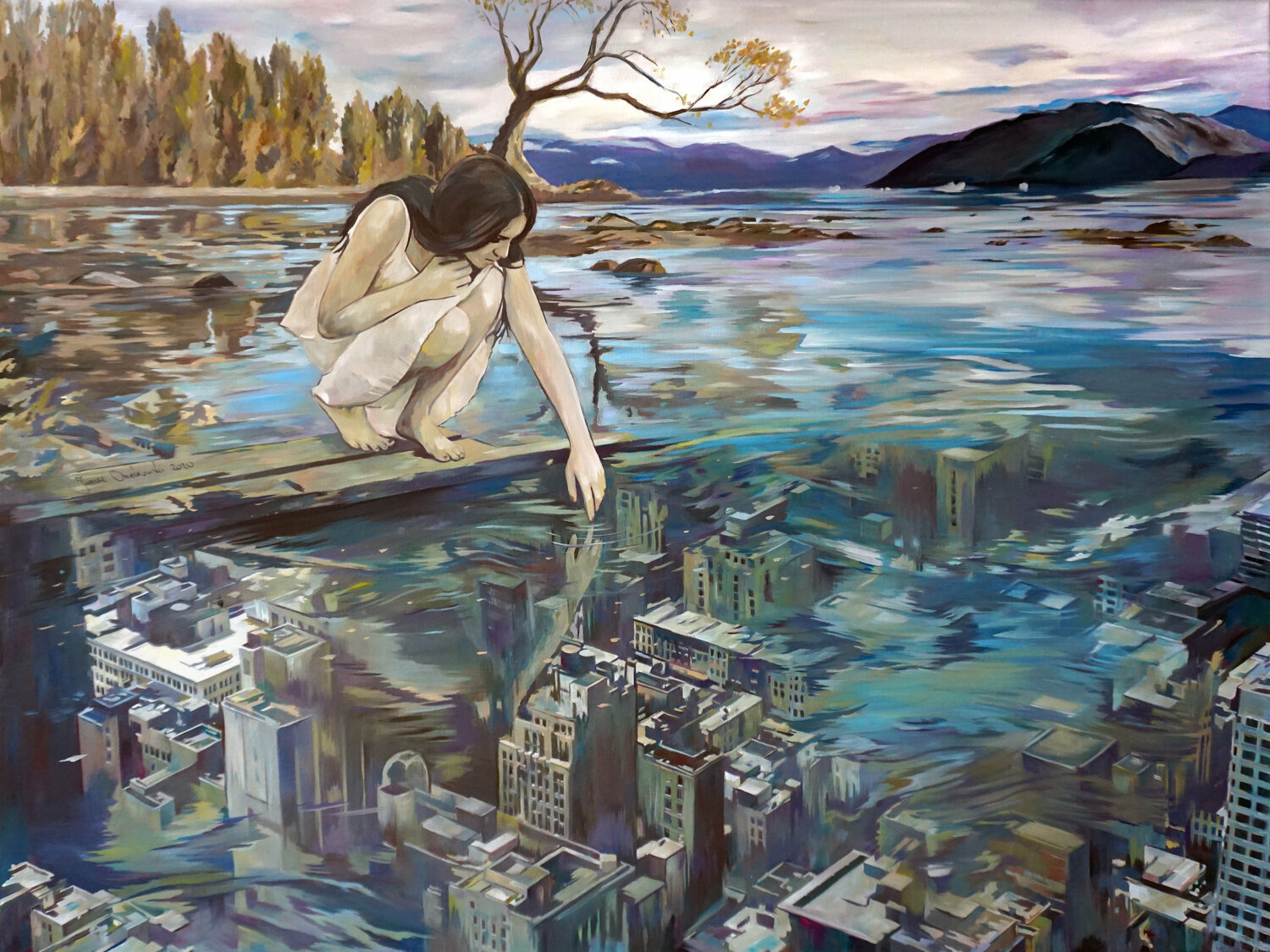 Global warming V by Janusz Orzechowski (2020) Painting Oil on Canvas SINGULART