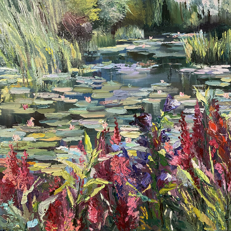 Monet Garden Water Lily Pond By Mariya Bogdanova 21 Painting Oil On Canvas Singulart