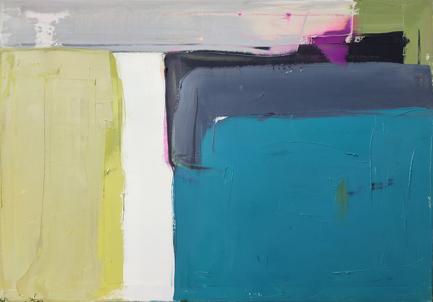 Oil painting, canvas art, stretched, "Land 03" by Karina Antonczak (2021) Painting Oil on