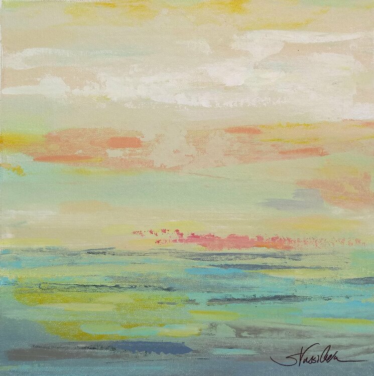 Pink Clouds By Silvia Vassileva 19 Painting Acrylic On Canvas Singulart