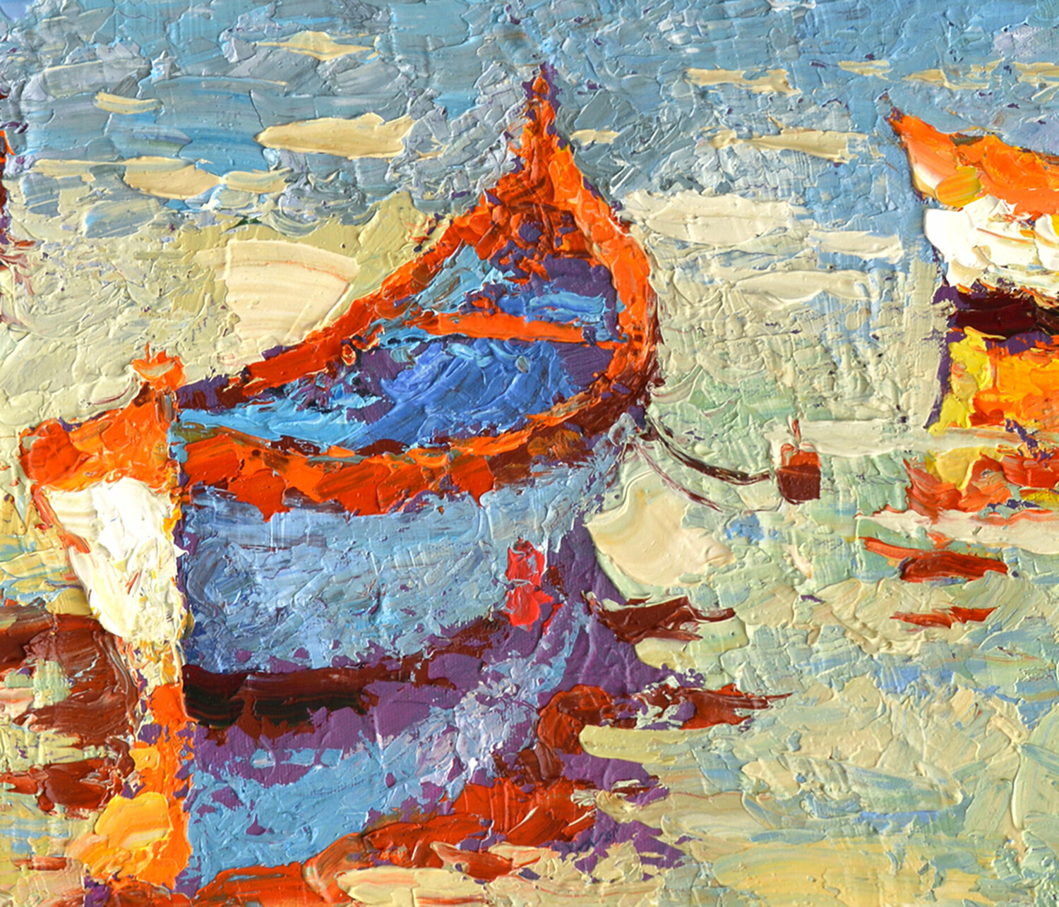 Boats In The Sunset 2" - Oil Painting By Dmitry Spiros Von Dmitry ...