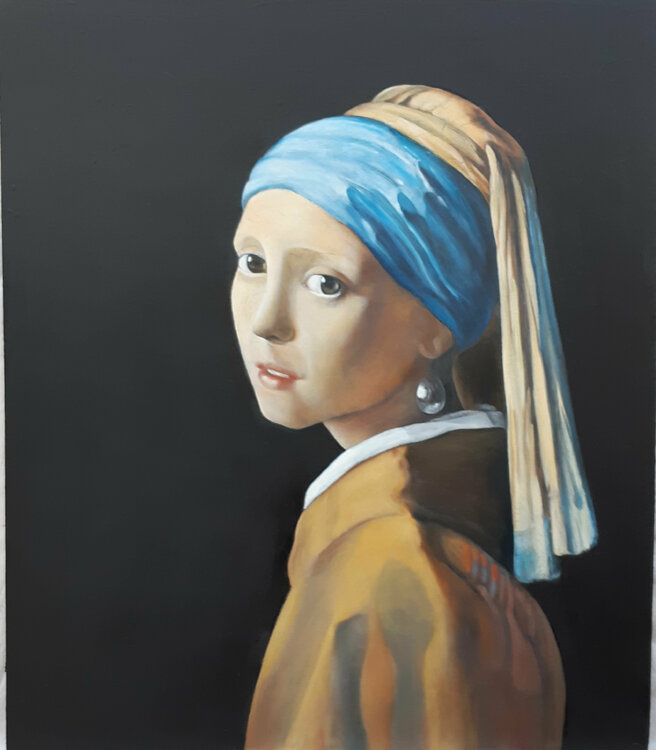 Vermeer La Jeune Fille à La Perle La jeune fille a la perle, reproduction du tableau de VERMEER 1665 von