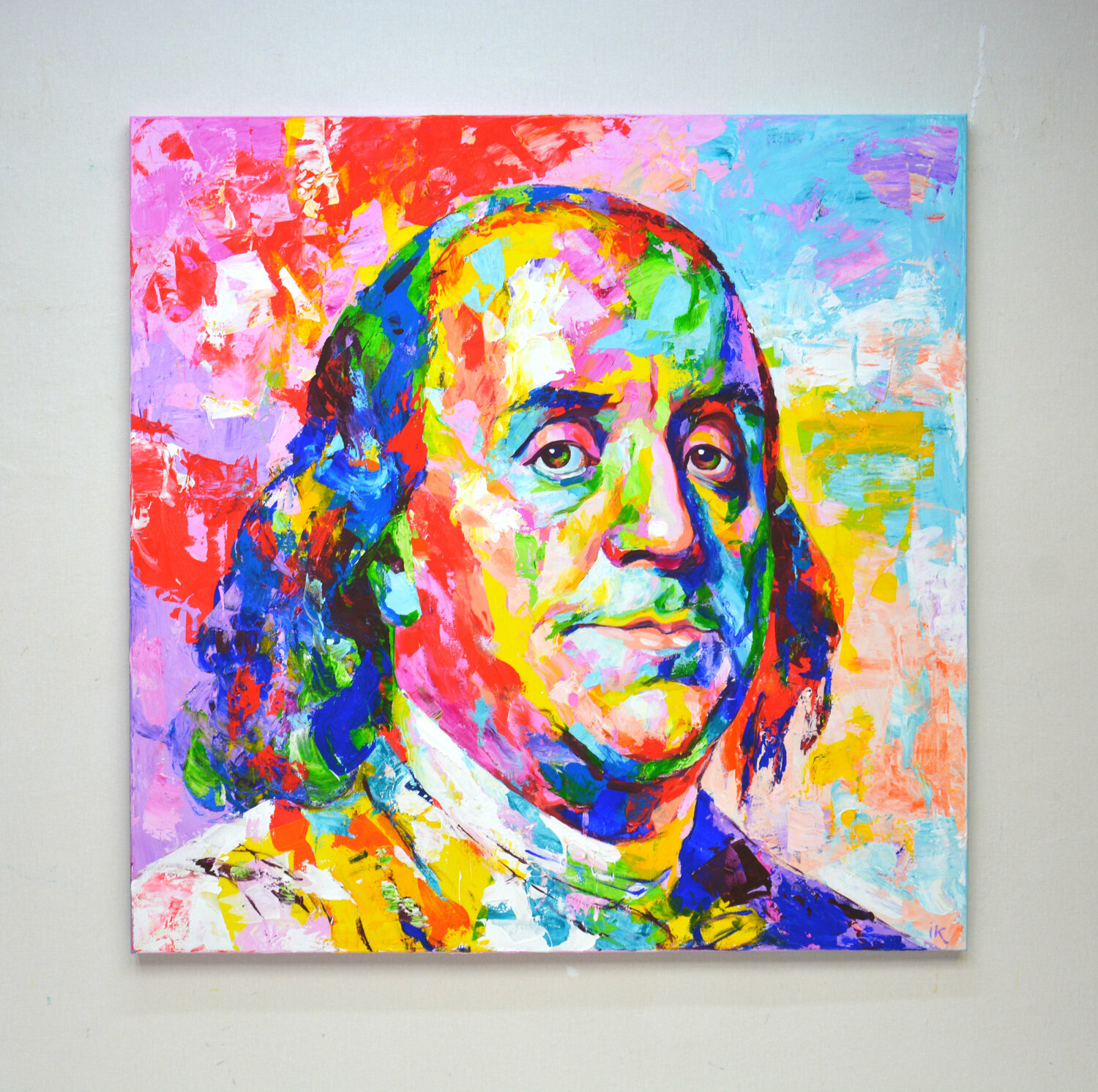 Benjamin Franklin By Iryna Kastsova 2021 Painting Acrylic On Canvas   Alt 1472971 951841d66293bec3b3aeae7e347bd609 