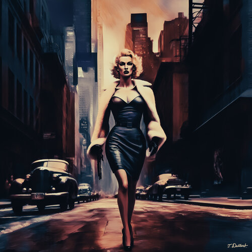 Dangerous Manhattan Lady de Thomas Dellert (2023) Digital Sur Métal