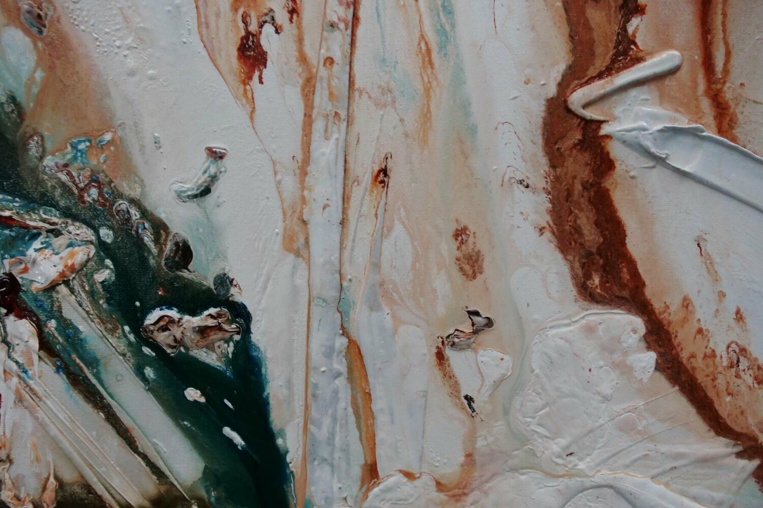 Dual Blue Atol 150cm x 150cm von Franko (2020): Malerei Acryl, Öl auf