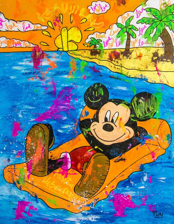 Enjoy Life ft. Mickey Mouse by Carlos Pun (2021) : Painting Acrylic on  Canvas - SINGULART