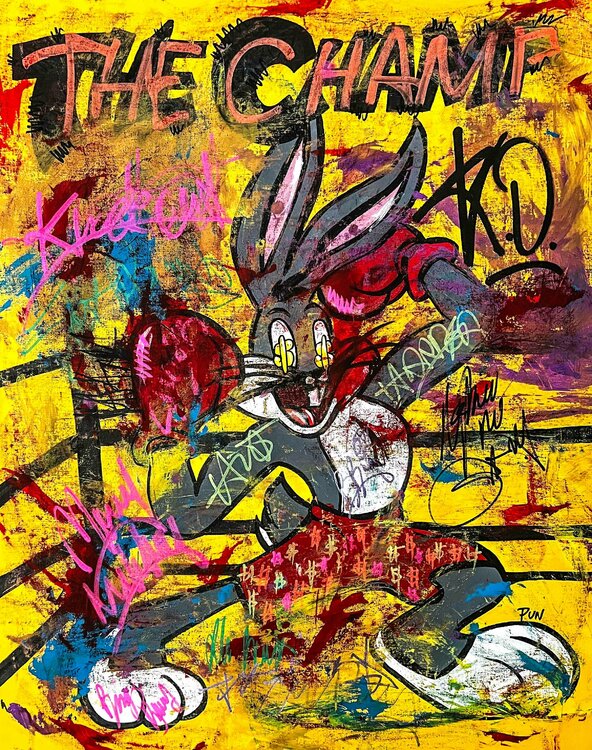 Boxing Bugs Bunny - The Champ Series By Carlos Pun (2022) : Painting 