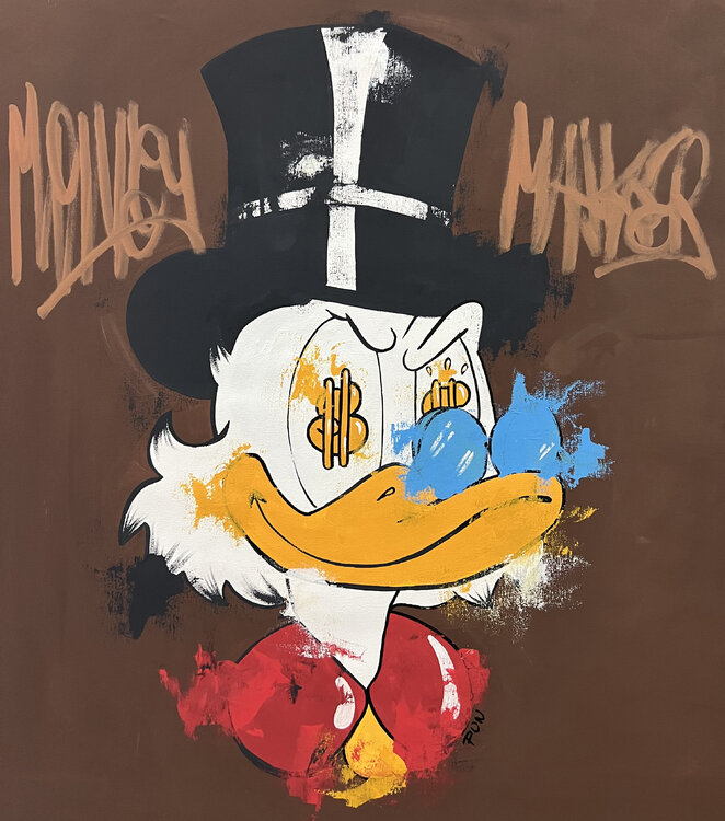 Scrooge McDuck Money Maker tag by Carlos Pun (2022) : Painting Acrylic on  Canvas - SINGULART
