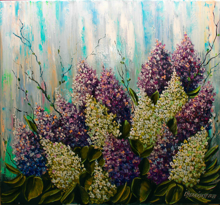 Bouquet Of Lilacs On The Window By Ihor Bychkivskyy Painting Oil On Canvas Singulart