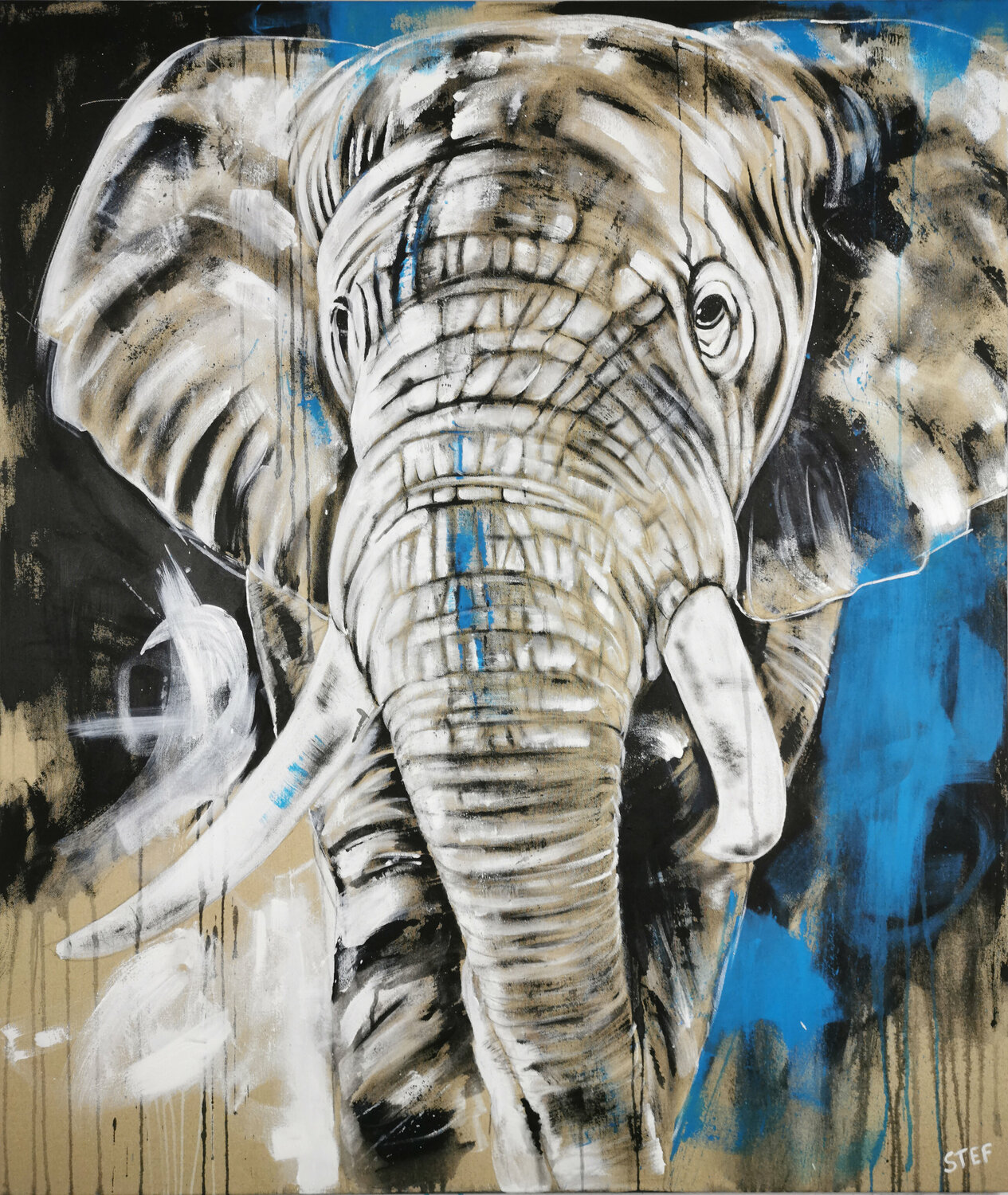 Elefant #20 by Stefanie Rogge (2021) : Painting Acrylic, Pencil on ...