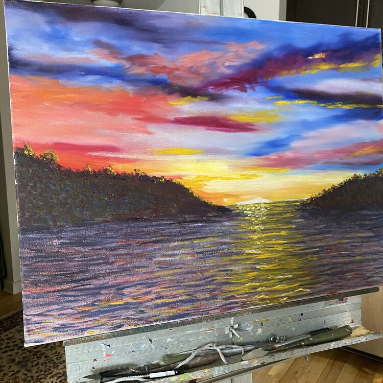 Philippine Sunset by Bill Neary (2019) : Painting Oil on Canvas - Singulart