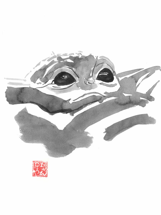 Baby Yoda By Pechane Sumie 19 Drawing India Ink On Paper Singulart