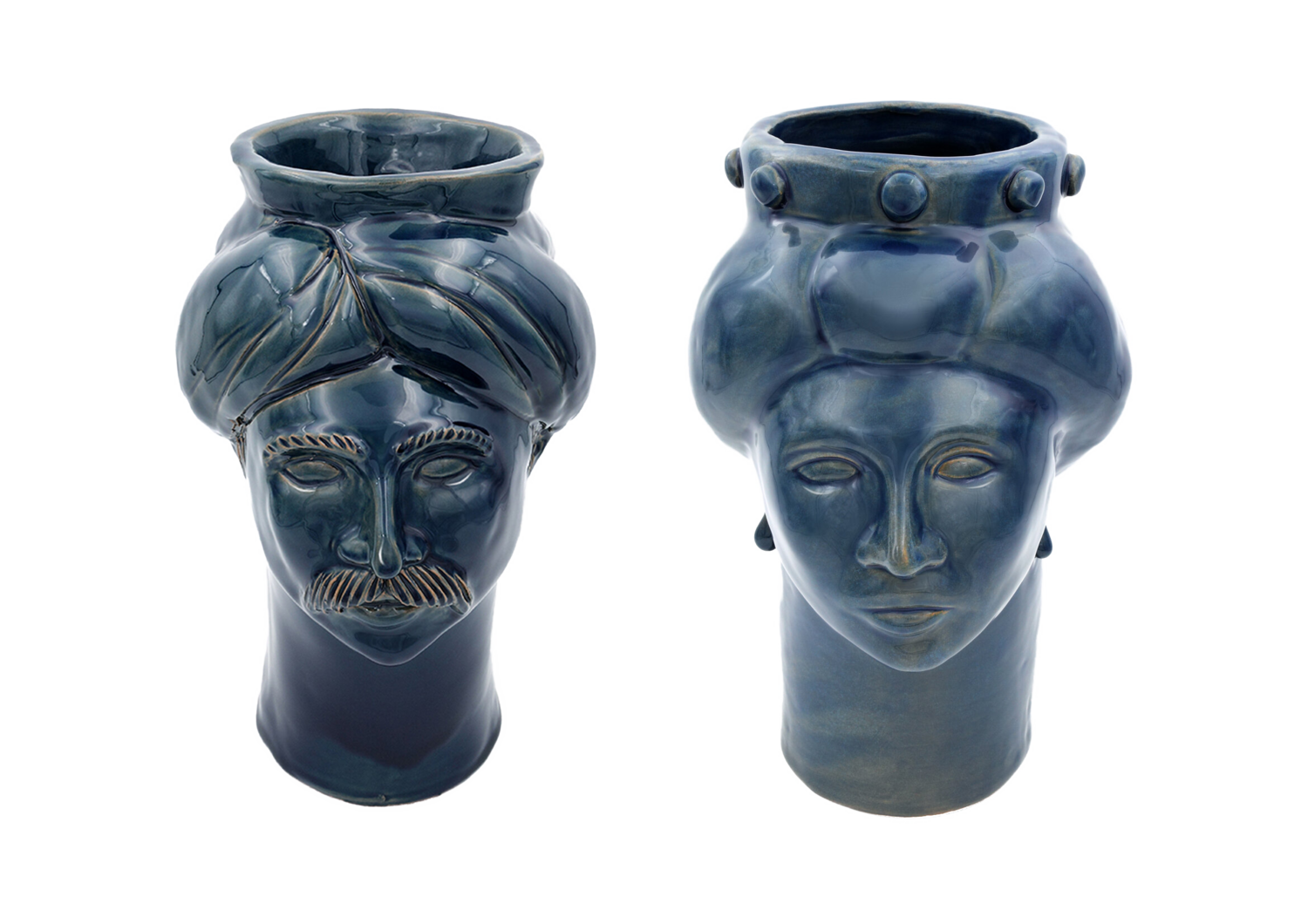 COPPIA SOLIMANO + ROXELANA MEDI Blu Crita Ceramiche (2018) : Decor Ceramic -