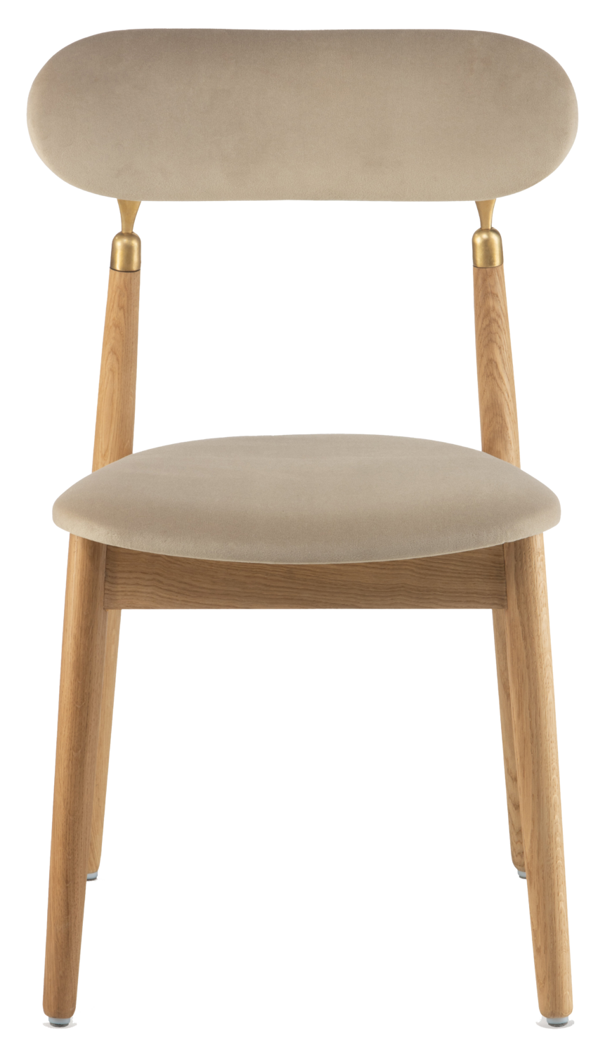 7.1 Chair, natural oiled oak frame, beige Textum Avelina velour fabric