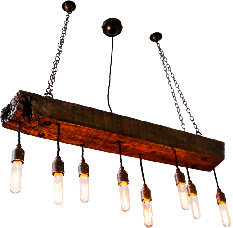 Reclaimed Oak Beam Wooden Chandelier by MooBoo Home (N.D) Lighting